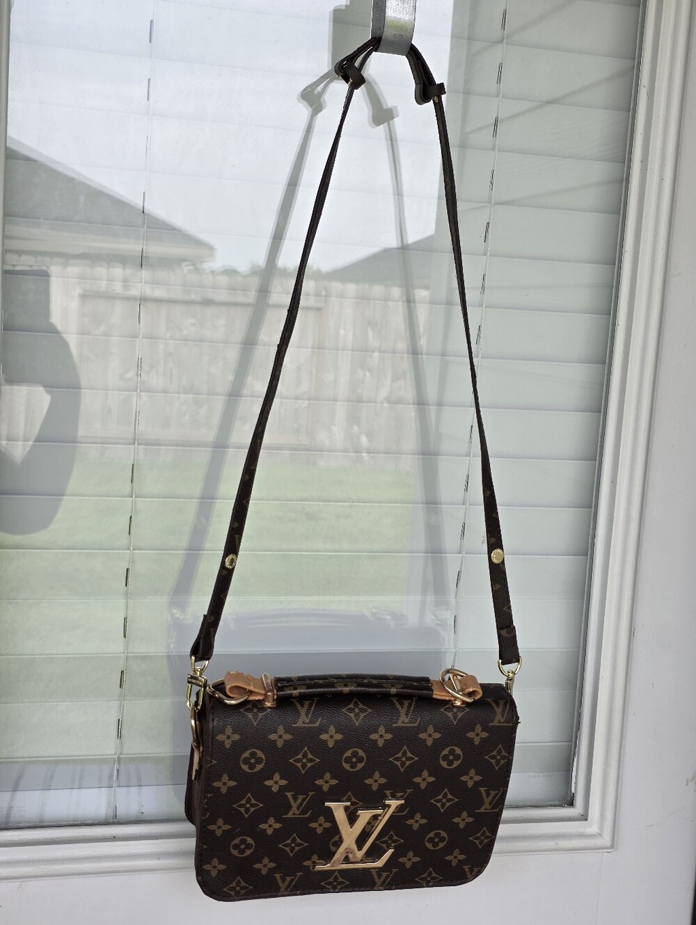 Louis Vuitton Monogram Louise East West Crossbody Shoulder Bag LV Lock Brown - Picture 2 of 15